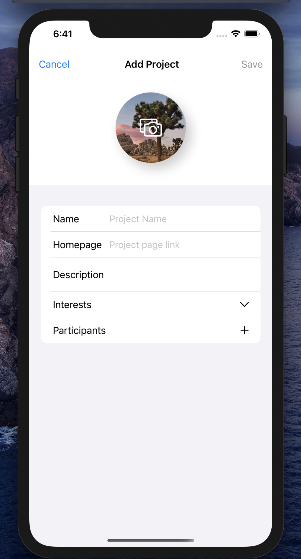 Add Project View